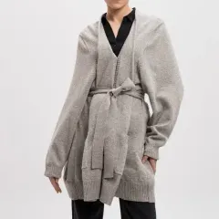 XS Maison Margiela メゾン マルジェラ ベルト付き ローブ ロング ニット カーディガンのサムネイル