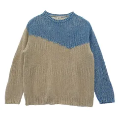 6(ロク) ROKU 8613-199-0178 ROKU BEAUTY&YOUTH  BICOLOR KNIT PULLOVER ニット プルオーバー ベージュ系 ブルー系 フリー【中古】