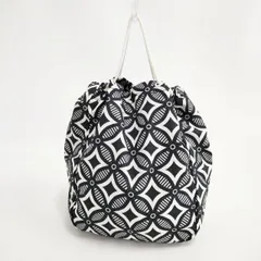 BAG'n'NOUN 総柄 巾着 トートバッグ ブラック ホワイト レディース バッグンナウン【中古】6-0418G∞のサムネイル