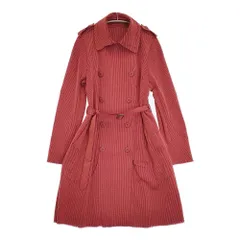 ISSEY MIYAKE A-POC INSIDE IM03KA511 サイズ2 ナイロン コットン ニット トレンチコート レッド オレンジ レディース イッセイミヤケ【中古】6-0418M♪のサムネイル