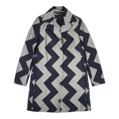ISSEY MIYAKE ギザギザ ジグザグ サイズ2 ライナーベスト付き コート シルバー ネイビー レディース イッセイミヤケ【中古】6-0418T♪のサムネイル