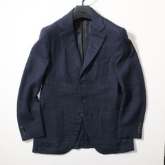 BARBA EASY 43069 ウールフランネルシングルジャケット ネイビー 