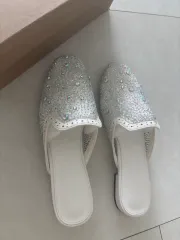 MINTO SHOES ミュール スリッパ キュービック 装飾 白 240