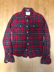 Abercrombie Classic タータンチェック レッド ツーポケット シャツ M