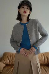 Oblada リブ編みグレー長袖カーディガン 美品 - メルカリ