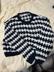 ZARA クロップド ニット ネイビー