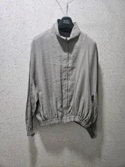 S-M) ザラ ZARA オーバーサイズ モダールブレンド クロップド ブルゾン ジップアップ ジャケット グレー