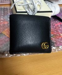 グッチ GUCCI レザー GGマーモント 折り財布 ブラック 1248 - メルカリ