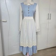 Amavel 長袖ワンピース ブルー レース フリル ロリータ風 - メルカリ