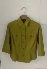Michel Klein オリーブ 7部丈 シャツ