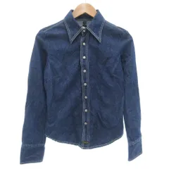 ディーゼル DIESEL デニムシャツ ブラウス M 薄手 長袖 インディゴブルー /AE ☆AA★ ■GY06