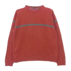 Timberland ティンバーランド Vintage ヴィンテージ 90s 袖ロゴ刺繍 ニット セーター エンジ系 XL【中古】のサムネイル