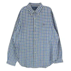 RALPH LAUREN ラルフローレン ボタンダウン チェック 長袖 シャツ ブルー系 XL【中古】のサムネイル