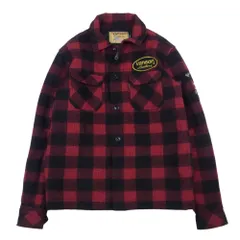 VANSON バンソン バック スカル バッファロー チェック ジャケット レッド系 M【中古】のサムネイル