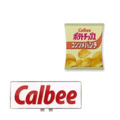 HOKUSHIN TRADING Golf Ball Marker - Calbee Potato Chips Consommé Punch Clip Marker with Base MK0539