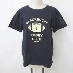 パシオーネ PASSIONE Tシャツ カットソー 半袖 丸首 プリント 文字 綿 紺 ネイビー 38のサムネイル