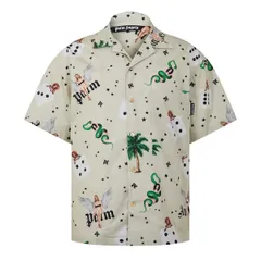 パーム・エンジェルス メンズ トップス シャツ PALM ANGELS Palm Pin Up Bowl Sht Sn51 Ivory アイボリーのサムネイル