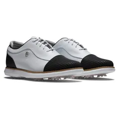 フットジョイ レディース シューズ スニーカー キャップ FootJoy Traditions Cap Toe Golf Shoes Previouseason BlackWhite ホワイトのサムネイル