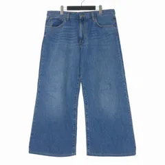 ザラ ZARA ワイドレッグデニムパンツ ジーンズ EUR44 インディゴ 8307/052/405
