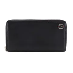【GUCCI】グッチ シェリーライン インターロッキングG 308796 レザー 黒 ユニセックス 長財布