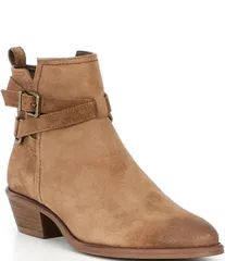 カッパーキー レディース シューズ ブーツ・レインブーツ スエード ブーツ Copper Key Fairly Suede Buckle Hardware Booties Walnut