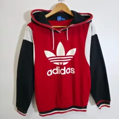 S adidas アディダス レッド フーディー