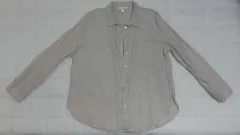 H&M リネン シャツ 長袖 ベージュ