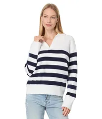 マイケルスターズ レディース アウター ニット・セーター Michael Stars Finley Johnny Collar Stripe ChalkNocturnal チョーク
