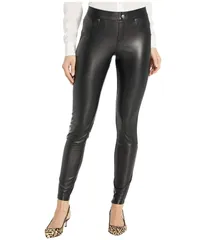 ヒュー レディース ボトムス カジュアルパンツ レザー レギンス HUE Leatherette Leggings Black ブラック