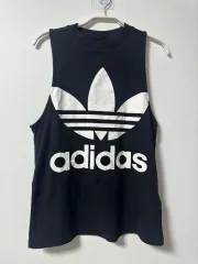 未使用 adidas アディダス トレフォイル ブラック タンクトップ XS