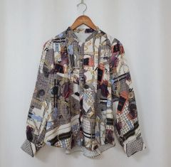 美品】トクコ・プルミエヴォル 総柄 ボウタイ リボン スカーフ 長袖 