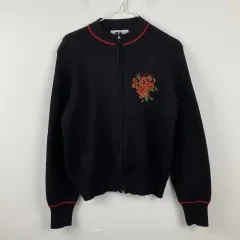 バレンシアガ フラワー刺繍 ニット ジップアップ カーディガン Sのサムネイル