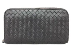 BOTTEGA VENETA  ボッテガヴェネタ　イントレチャート ラウンドジップ 長財布　　ダークブラウン