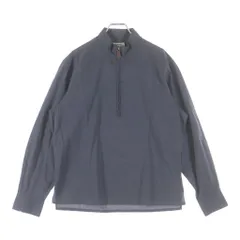 HERMES (エルメス) ハーフジップシャツ グレー コットンのサムネイル
