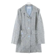 COURREGES (クレージュ) マルチカラーツイード 3B ロングジャケット コート ライトブルー レディースのサムネイル
