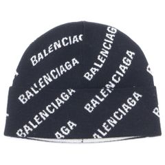 新品未使用 BALENCIAGA ニット帽 ブラック/ホワイト ユニセックス