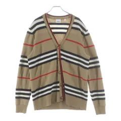 BURBERRY (バーバリー) ボーダーニットカーディガン ブラウン レディース 8084328のサムネイル