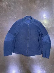 ARMANI EXCHANGE アルマーニ エクスチェンジ バイカラー ニット セーター ネイビー ジップアップ ジャケット L