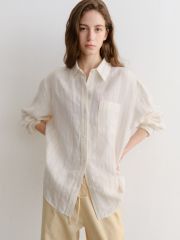 完売品｜極美品 Plageラミーリヨセルクロップドシャツ(ベージュ) 完売品｜極美品 Plageラミーリヨセルクロップドシャツ(ベージュ