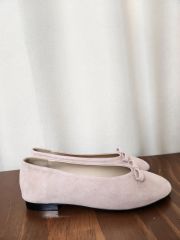 Sergio rossi リボン フラットパンプス 22.5 35 ピンク | Mercari