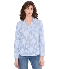 ニックプラスゾーイ レディース トップス シャツ NICZOE Sky Striped Jacquard Top Blue Multi ブルー