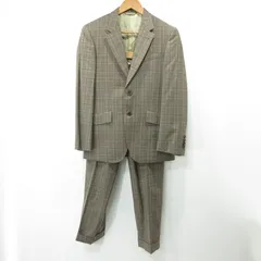 【三重本店】 中古 Paul Smith | ポール・スミス セットアップ 総柄ウールスーツ チェック柄 ジャケット パンツ PC-ST-51475 ブラウン サイズ：S 【107】