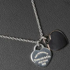 【TIFFANY&Co.】ティファニー リターントゥ ダブル ミニハートタグ シルバー925×ルベドメタル レディース 2.93g ネックレス