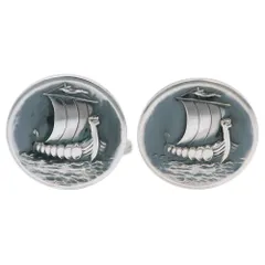 【Georg Jensen】ジョージジェンセン 帆船 ヨット ＃50 シルバー925 メンズ カフスのサムネイル
