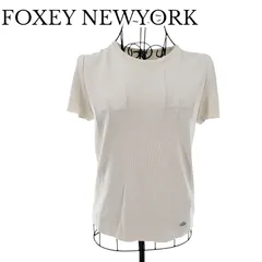 FOXEY NEW YORK フォクシーニューヨーク 半袖Tシャツ カットソー ホワイト 無地 サイズ38 伸縮性あり レディース