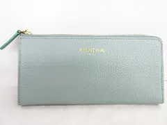 美品 AGATHA  PARIS アガタパリ 長財布 L字ファスナー  グリーン系 ブルー系 チャーム 保存袋  箱付 LF003-0502-53のサムネイル