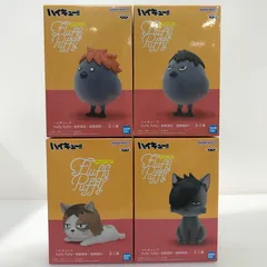 084 未開封 ハイキュー!! Fluffy Puffy ヒナガラス / カゲガラス / ケンマネコ / クロオネコ フィギュア4体セット【G0468-004】