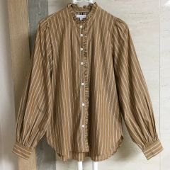 2024SS✨ Heriter シアー フリルカラーブラウス キャメル 38 - メルカリ
