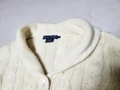 ポロ カシミア コットン混 ケーブルニット編み ショールカラーカーディガン ウィメンズs ポール1195/d