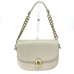 CARLYN クロコ型押し ショルダーバッグ ホワイト - メルカリ